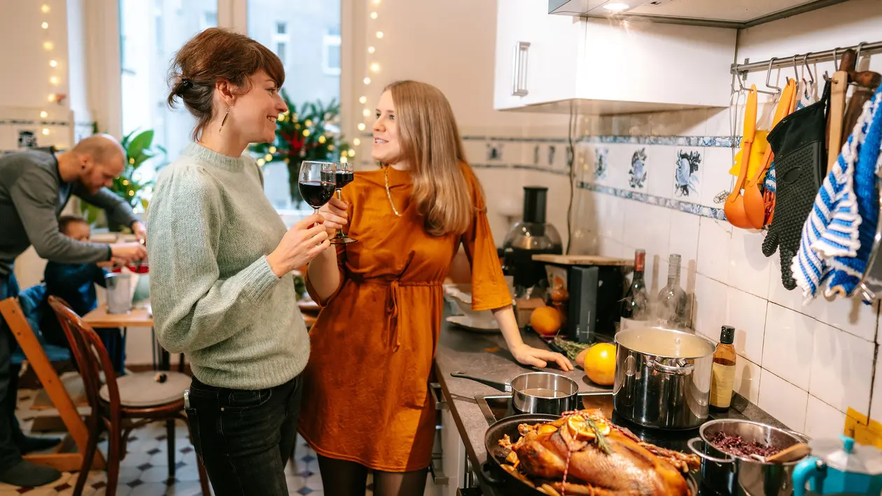 Family discussing energy saving options at home
